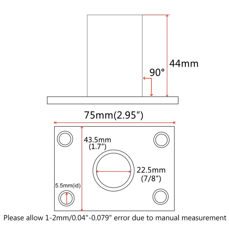 NRC&XRC Boat Hand Rail Fitting-90 Degree 7/8 inch Rectangular Base-Marine 316 Stainless Steel usd by Boats/Awning - Image 3